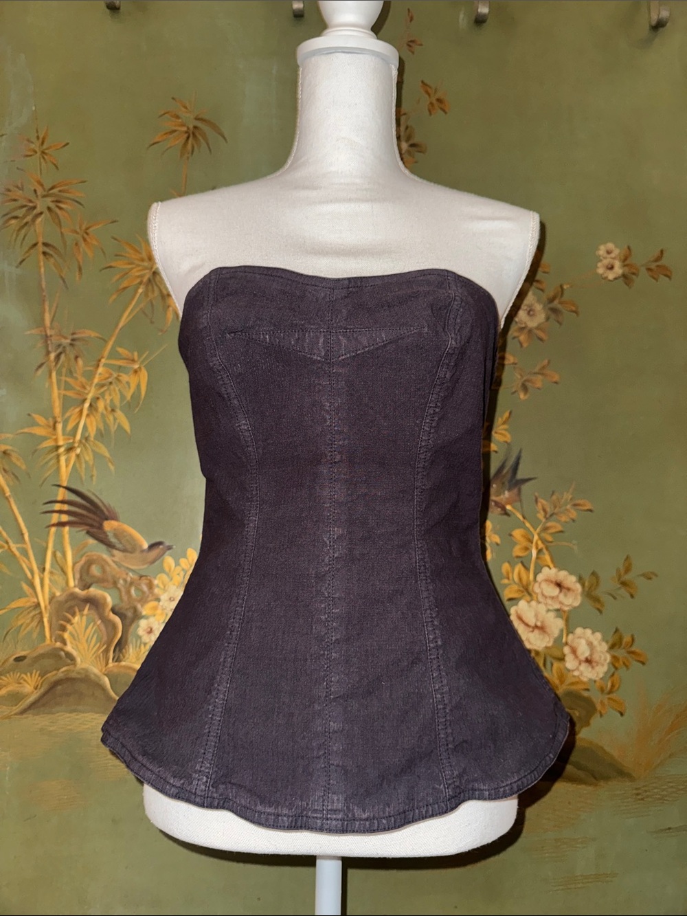 Isabel Marant Ezikio Strapless Linen-Blend Bustier Top